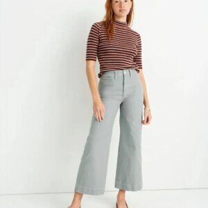 Madewell Size 32 Slim Emmett Wide-Leg Crop Pants (Dusty Pool)